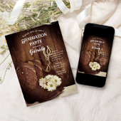 Invitation Cowboy Boots and Daisies Western Graduation Party