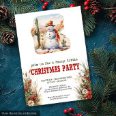 Invitation Cowboy boots Christmas party invite rustic style