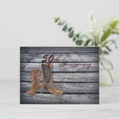 Invitation Cowboy Boots Country 50e mariage anniversaire (Debout devant)
