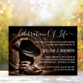 Invitation Cowboy Boots Cowboy Casquette funérailles service