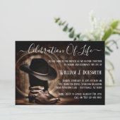 Invitation Cowboy Boots Cowboy Casquette funérailles service (Debout devant)