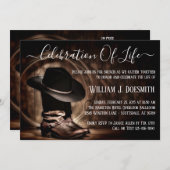 Invitation Cowboy Boots Cowboy Casquette funérailles service (Devant / Derrière)