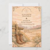 Invitation Cowboy Boots Desert Wedding (Devant)