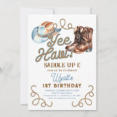 Invitation Cowboy Boots First Rodeo Birthday (Devant)