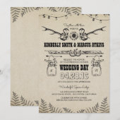 Invitation Cowboy Boots Sunflower Country Rustic Barne Mariag (Devant / Derrière)