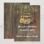 Invitation Cowboy Boots Vin Baril Pays Fête des mariées (Devant / Derrière)