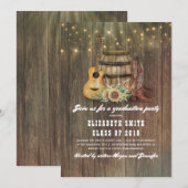 Invitation Cowboy Boots Vin Baril Pays Graduation Party (Devant / Derrière)