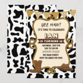 Invitation Cowboy Boy Birthday Party Old Western (Devant / Derrière)