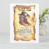 Invitation Cowboy Casquette Et Bottes Anniversaire (Debout devant)