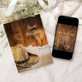 Invitation Cowboy Casquette Grange Bois Mariage Occidental En