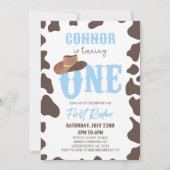 Invitation Cowboy Casquette ONE Premier Rodéo 1ère fête d'ann (Devant)