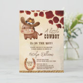 Invitation Cowboy cheval de bébé mignon baby shower de l'oues (Debout devant)
