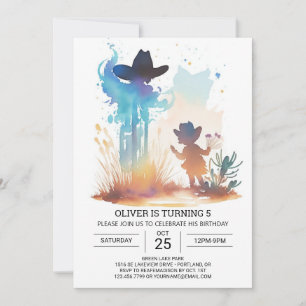 Invitation Cowboy Chic Custom Anniversaire