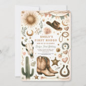 Invitation Cowboy Country First Rodeo Premier anniversaire 1e (Devant)