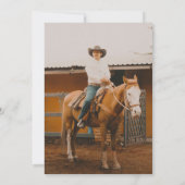 Invitation Cowboy Country Vintage Rustic Photo 63ème annivers (Dos)
