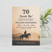 Invitation Cowboy Country Vintage Rustic Photo 70e anniversai (Debout devant)