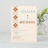 Invitation Cowboy Country Western Aztec Desert Mariage (Debout devant)