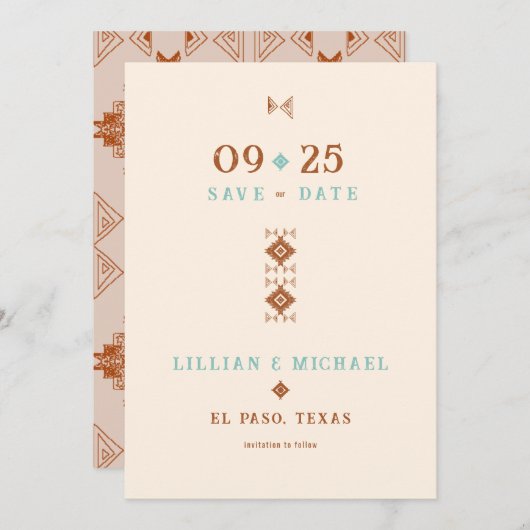 Invitation Cowboy Country Western Mariage Turquoise Enregistr (Devant / Derrière)
