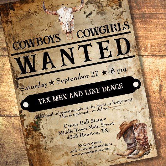 Invitation Cowboy cowgirl