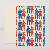 Invitation Cowboy & Cowgirl Americana (Devant / Derrière)