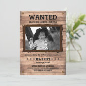 Invitation Cowboy Cowgirl Anniversaire de la fêtePoster reche (Debout devant)