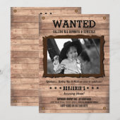 Invitation Cowboy Cowgirl Anniversaire de la fêtePoster reche (Devant / Derrière)