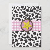 Invitation Cowboy Cowgirl Anniversaire Fête Vache fille rose  (Dos)