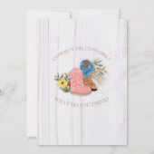 Invitation Cowboy/Cowgirl Bootie Révélation de genre (Dos)