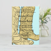Invitation Cowboy Cowgirl Boots Western Mariage (Debout devant)