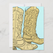 Invitation Cowboy Cowgirl Boots Western Mariage (Dos)