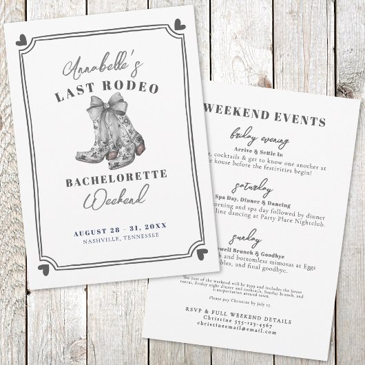 Invitation Cowboy Dernier Rodeo Bachelorette Party