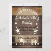 Invitation Cowboy équitation cactus anniversaire rustique (Devant)