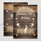 Invitation Cowboy équitation sauvage ouest fête d'anniversair (Devant / Derrière)