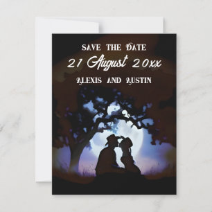 Invitation Cowboy et Cowgirl s'embrassant pour annoncer la da