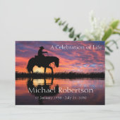 Invitation Cowboy fait du cheval au coucher du soleil (Debout devant)