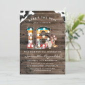 Invitation Cowboy Far West pour 16e anniversaire (Debout devant)