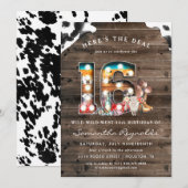 Invitation Cowboy Far West pour 16e anniversaire (Devant / Derrière)