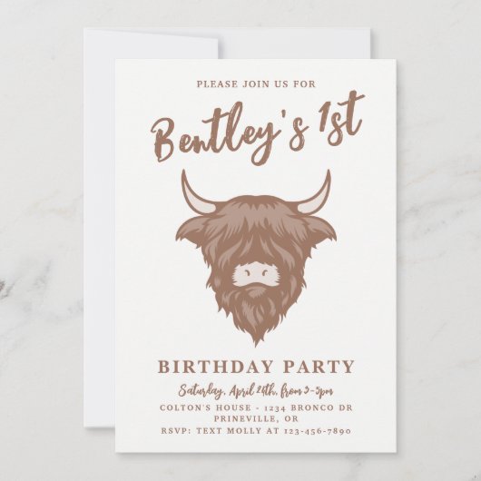 Invitation Cowboy | Invitation de vache | Ouest (Devant)