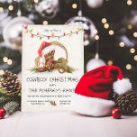 Invitation Cowboy lumières de Noël Russe Watercolor Party<br><div class="desc">Aquarelle Occidentale Cowboy invitations à la fête de Noël. Doté d'une botte de cowboy avec chapeau de Père Noël, guirlandes, lumières de Noël cowboy casquette, lasso et fer à cheval. Idéal pour votre fête de Noël à thème occidental ! Tout libellé peut être modifié. Pour apporter d'autres modifications, accédez à...</div>