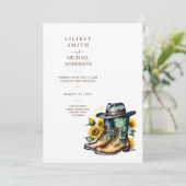 Invitation Cowboy Mariage Anniversaire Baby shower Retraite (Debout devant)