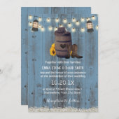 Invitation Cowboy Mariage Tournesol rustique Lanterne Dusty b (Devant / Derrière)