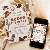 Invitation Cowboy occidental 2e Rodéo photo fête d'anniversai