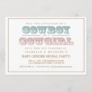 Invitation Cowboy ou Cowgirl Country Baby Genre Revevevela Pa