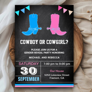 Invitation Cowboy ou Cowgirl Gender Revevela Party
