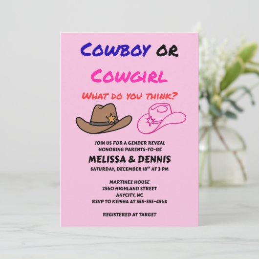 Invitation Cowboy ou Cowgirl genre révéler une fête (Debout devant)