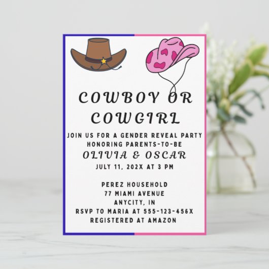 Invitation Cowboy ou Cowgirl genre révéler une fête (Debout devant)