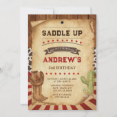 Invitation Cowboy personnalisé 2e anniversaire (Devant)