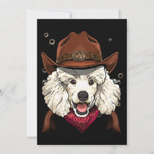 Invitation Cowboy Poodle Western Rodeo Cowboy Casquette et Ba