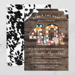 Invitation Cowboy pour les 40 ans Far West