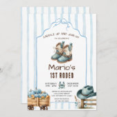 Invitation Cowboy Premier Citrouille Rodéo Anniversaire (Devant / Derrière)